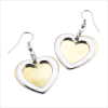 TWO-TONE HEART EARRINGS (WFM-38512)