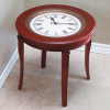 CLOCK TOP ROUND WOOD TABLE