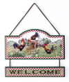 Wood Rooster Welcome Sign
