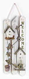 Wood Picket Fence Welcome Sign