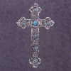 Turquoise and Silver Finish Cross