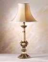 Antique Scroll, Leaf and Wicker Lamp