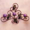 Metal and Grapes Wall Candle Holder