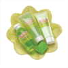 DISCONTINUED BATH SET ON GREEN LEAF DISH