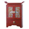 RED PAINT WOOD DRAGON CABINET