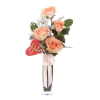 PEACH SATIN ROSES BOUQUET IN VASE