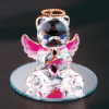 OCT GLASS ANGEL BEAR W/HEART