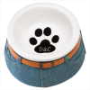 BLUE JEAN CERAMIC PET BOWL