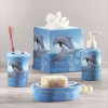 Porcelain Patchwork Dolphin Bathroom Set