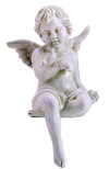 CHERUB AND FEATHER FRIEND STATUE