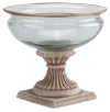 GLASS COMPOTE WITH CAST BASE
