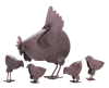 RUSTIC METAL HEN AND CHICKS