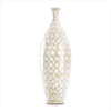 TALL IVORY SCROLLWORK VASE (WFM-38390)