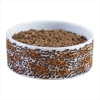 LEOPARD PRINT CERAMIC DOG BOWL