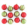 12PC RED & GRE SHINY ORNAMENT