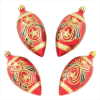 SET OF 4 RED EGG ORNAMENTS