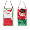 SANTA & SNOWMAN HANGING PLAQUE