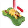 X-MAS PUPPY W/BONE ORNAMENT