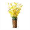 YELLOW ORCHIDS/RATTAN BASKET