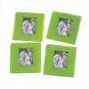 GREEN PHOTO FRAME COASTERS 4PC