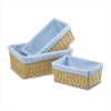 3PC BLU/WHI GINGHAM BASKETS