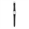 WHITE DIAL BLACK LEATHER WATCH