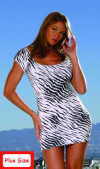 PLUS SIZE ANIMAL PRINT MINI DRESS