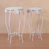 Distressed White Metal Plant Stands