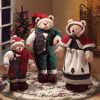 Fabric Christmas Bear Family