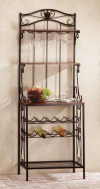 Wood Metal Wine Rack Shelf