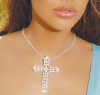 RHINESTONE CROSS NECKLACE (LIN-118PJ1340)