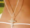 RHINESTONE CROSS NECKLACE (LIN-118PJ1345)