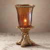 34763 Amber Glass Hurricane Lamp