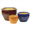 SET OF 3 EARTHENWARE POTS