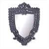 WOOD CARVED SHIELD WALL MIRROR