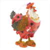 ROOSTER IN PINK DRESS FIGURINE