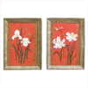 SET OF 2 FLORAL WALL PLAQUES