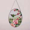 Oval Glass Suncatcher with Hummingbirds