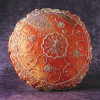 Round Satin Embroidered Pillow
