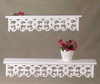 Distressed White Carved Wood Shelves