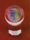 ETCHED GLASS GLOBE W/ STAND