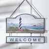 WOOD LIGHTHOUSE WELCOME SIGN