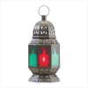 MOROCCAN LANTERN W/COLORED GLASS (ZFL07-37436)