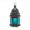 BLUE GLASS MOROCCAN-STYLE LANTERN (ZFL07-37438)