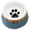 BLUE JEAN DOG BOWL (ZFL07-37082)