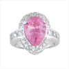 PINK TEARDROP CZ SILVER RING (ZFL07-36898)