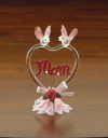 MOM GLASS HEART WITH PINK BIRDS (ZFL07-29219)