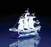 GLASS SAILBOAT ON CRYSTAL SEAS (ZFL07-31457)