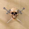 SKULL WITH 2 METAL SWORDS (ZFL07-37079)