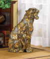 PATCHWORK LEOPARD STATUE (ZFL07-33258)